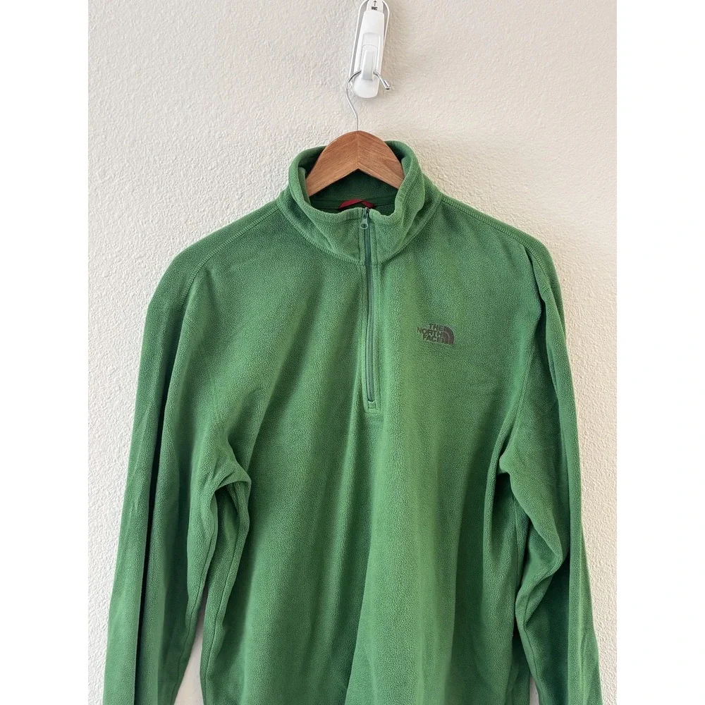 The North Face Glacier Fleece 1/4 Zip Mens‎ L Green Hiking Outdoor Performance